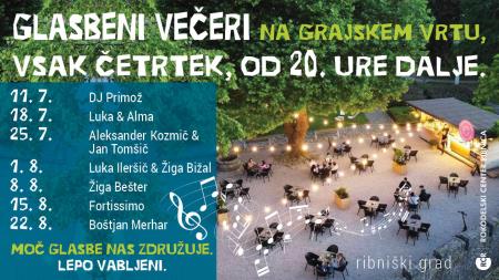 Glasbeni večeri na Grajskem vrtu